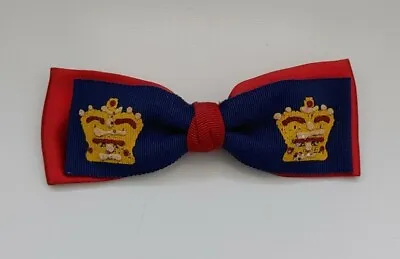 Vintage Fraternal Club Or School Royal Bow Tie Blue And Red With Gold Crown • $31.49