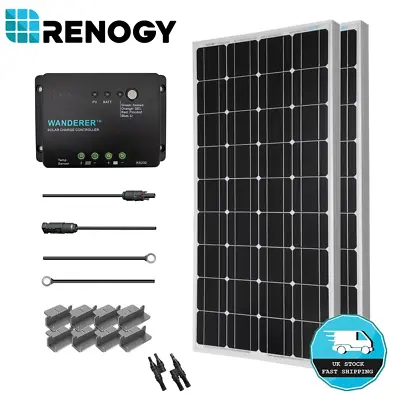 Renogy 200W Solar Panel Kit 12V Mono  W/30A Battery Charge Controller Starter RV • £229.99