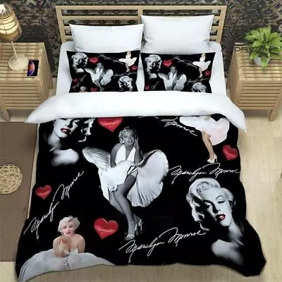 Beautiful Girl Marilyn Monroe Printed Quilt Duvet Cover Set Doona Cover • $54.99