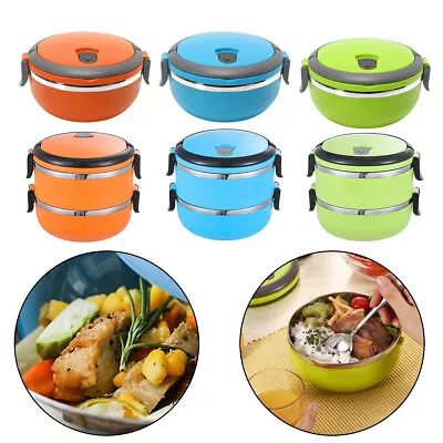 $10.89 • Buy Hot Food Flask Stainless Steel Lunch Box Thermos Vacuum Sealed Cover Keep Warm