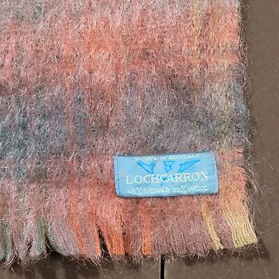 Lochcarron Of Scotland 45% Mohair 55% Wool Tartan Plaid Scarf With Fringed Edge  • $19.99