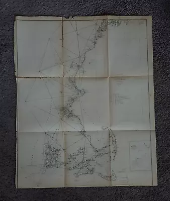 1854 U.S. COAST SURVEY CHART SKETCH A SECTION No. 1  New England (ME NH MA RI) • $39