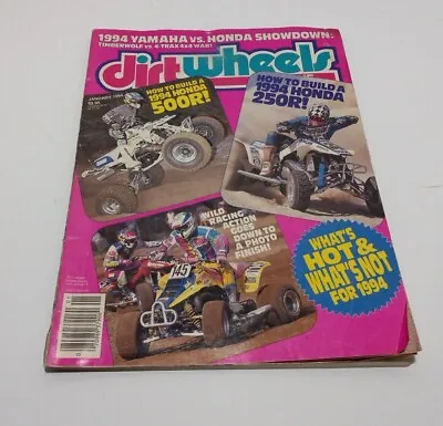 Vintage Jan 1994 Dirt Wheels ATV Magazine Honda Yamaha Suzuki Kawasaki Polaris • $29.99