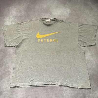 $28.50 • Buy Vintage 90s Nike Brazil Futebol Shirt Size XXL Soccer Futbol Spell Out Script