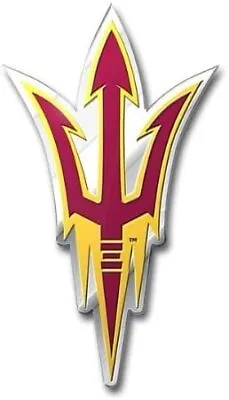 Arizona State Sun Devils Raised Metal Color Auto Emblem Chrome Decal University • $12.77