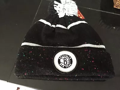 MENS BROOKLYN NETS Mitchell & Ness Winter BEANIE POM SPECKLED CUFFED NWT • $13.19