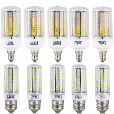 1X 6X 10X LED Corn Bulb E27 E14 Light 5730 SMD 7W 12W 15W 25W 45W White Lamps FC • £9.11