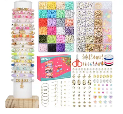 £14.99 • Buy 2 Set Flat Polymer Clay Beads Spacer For DIY Bracelets Jewelry Making Finding UK
