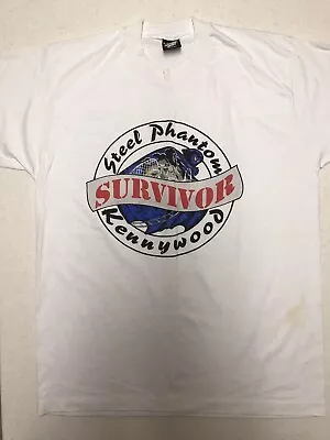 Vintage Kennywood Park Steel Phantom Rollercoaster Survivor T-Shirt XL 90s • $59.99