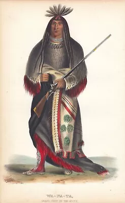 Rare McKenney And Hall Octavo Portrait Print 1855: WA-NA-TA. Grand Chief • $299.99