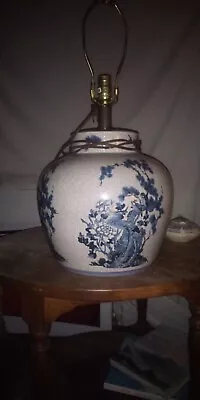  Qing Dynasty’s Geware Glaze Blue& White Chinese Porcelain Jar Table Lamp • $130