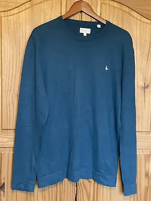 JACK WILLS Men’s Jumper Top Pullover Blue Long Sleeve XL Wool Cotton Blend • £8.99