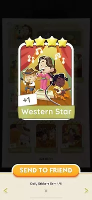 Western Star - Monopoly GO! 4⭐ Sticker (Read Description) Instant Delivery • $6.99