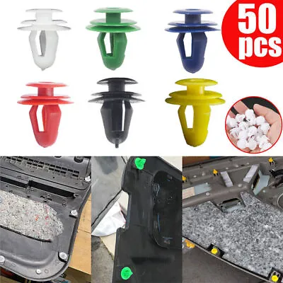 50x Auto Door Panel Clips Fixing Fastener 9mm Hole Car Interior Trim Panel Clip • $8.78