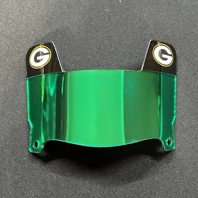 Green Bay Packers - Green Chrome Mini Football Helmet Visor With Green Clips 2 • $25