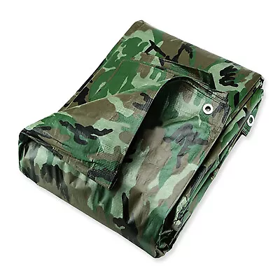 Strengthened Tarpaulin Waterproof - 90 Gsm Camouflage Waterproof Cover UK STOCK • £31.02