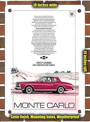 METAL SIGN - 1979 Chevy Monte Carlo Fancy Yourself In A New Monte Carlo • $28.95