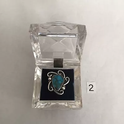 Vintage Navajo Turquoise & .925 Sterling Silver Ring Size 7 Artist Signed • $49.95