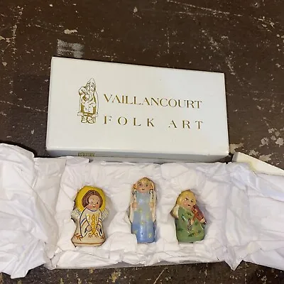 $150 • Buy Vaillancourt Set Of 3 Handpainted Chalkware Angels 