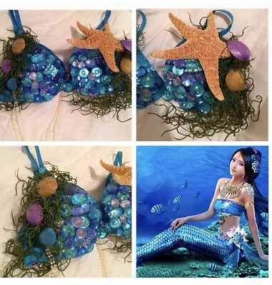 Mermaid Women's Costume Rave Bras Theatre Rave Outfit Rave Clothes EDC  • $98.95