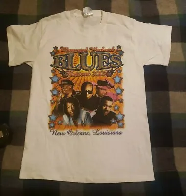 Vtg 2007 New Orleans Blues Festival T Shirt S Rap Tee Ray Charles James Brown • $29.88