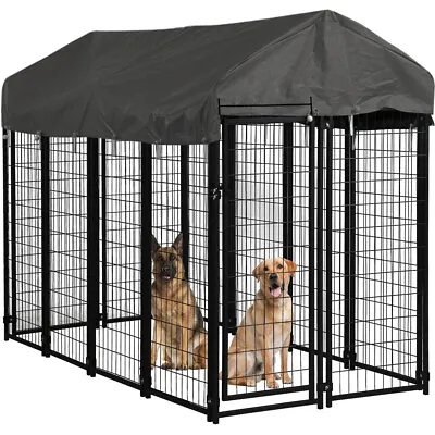 Huge Heavy-duty Dog Pen Dog Playpen House Dog Kennel Pet Crate Cage W Heavy Tarp • $179.92
