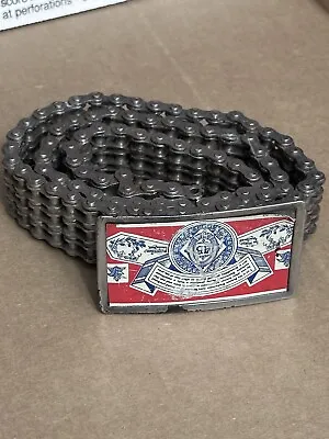 VTG Budweiser Beer Buckle Motorcycle Chain Belt Size 34 • $193