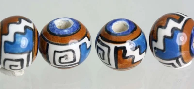 £3.99 • Buy Ceramic Hair Beads And Perfect For Crafts  BEADS  - Hand Painted In Peru  V064
