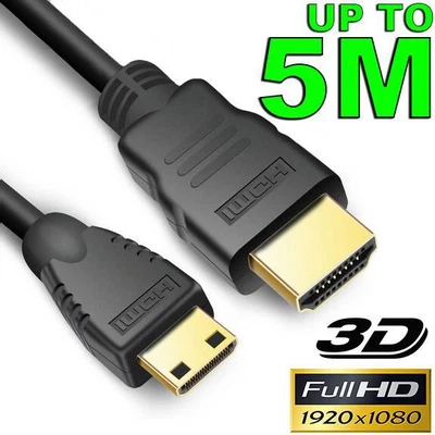 $5.49 • Buy Mini HDMI To HDMI Cable V1.4 3D Lead With Ethernet HDTV 1080P Tablet Smart Phone