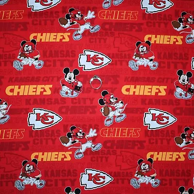 BonEFul FQ Cotton Quilt Red Kansas City Chiefs KC Boy Disney MLB Baseball Flag L • £12.82