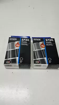 2 Genuine Epson 273XL T273XL020 Black Ink Cartridge Sealed Exp 12/16 & 3/18 F/S • $35.16