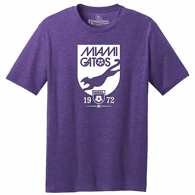 Miami Gatos 1972 Logo NASL Soccer TRI-BLEND Tee Shirt • $22