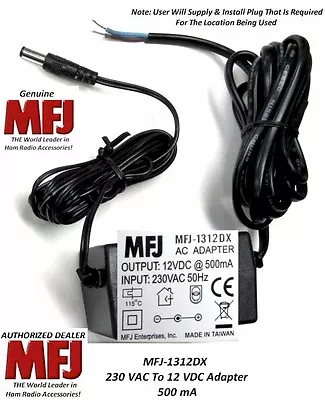 MFJ 1312DX - 230 VAC To 12 VDC At 500 MA Power Most MFJ Devices With This • $19.95