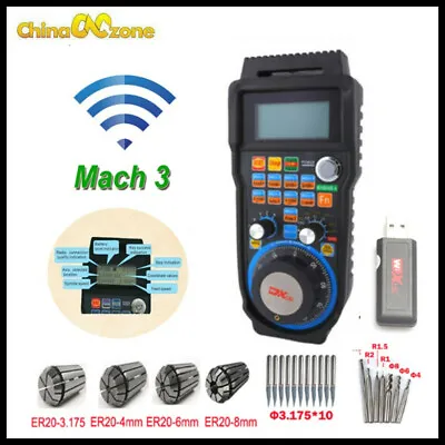 Wireless 6 Axis Handwheel CNC Mach3 MPG Pendant Machine Lathe Controller Kits • $119