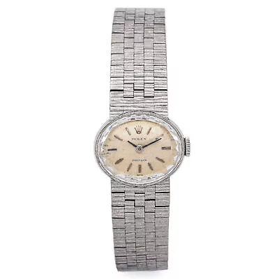 Vintage Rolex Precision 18K White Gold Hand Wind Women's Watch • $207.50