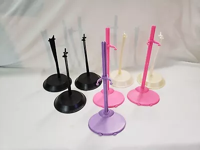 Lot Of 8 Plastic Doll Stands Black White Purple Pink Mattel & Unbranded • $16