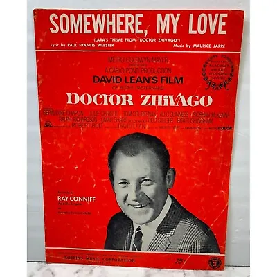 Somewhere My Love Piano Sheet Music From Doctor Zhivago 1966 Lara's Theme • $8.97