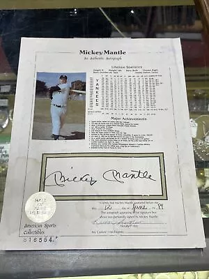 Mickey Mantle Autographed Photo Hand Signed Framed Ny New York Yankees Hof • $200