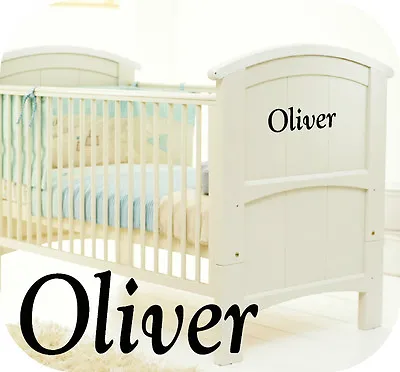 Baby Boys Personalised Cot Sticker - Nursery Room Boy - Kids - Bedroom Or Cot  • £4.99