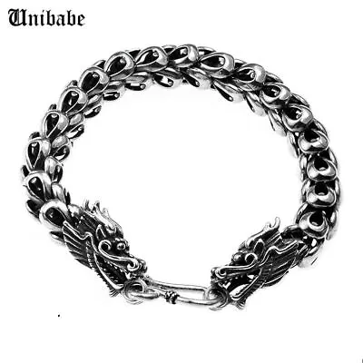 $157.99 • Buy 925 Sterling Silver Dragon Bracelet Thai Retro Chain Jewelry Accessory For Men