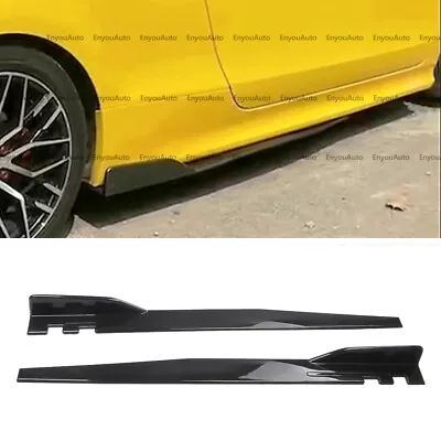 For Volkswagen CC 46  Side Skirt Extension Rocker Panel Splitter Glossy Black • $52.25