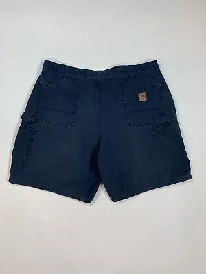 Carhartt Cargo Chino Shorts Mens 40 Blue Carpenter Relaxed Pocket Work Wear Y2K • $5.97