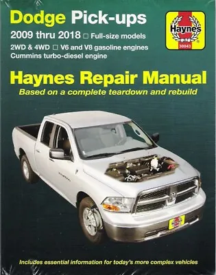 2009-2018 Dodge RAM 1500 Cummins 4x4 2x4 Truck Haynes Repair Manual 30043 3424 • $32.95