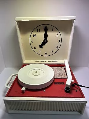 Sears Clock O Graph Record Player Portable Children’s 45 & 33 RPM Tested & Works • $12.50