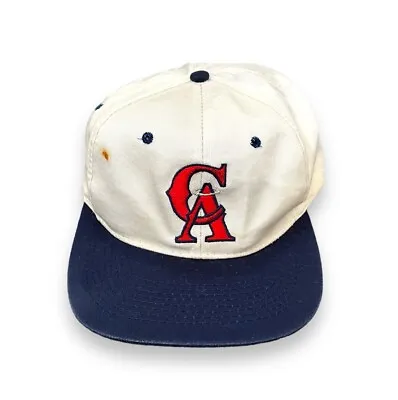 Anaheim California Angels Baseball Snapback Cap 1996 MLB White Blue Vtg Disney • $24.99