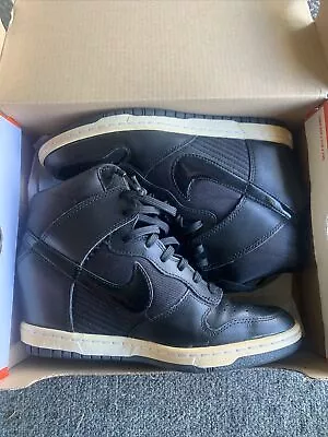 Nike Dunk Sky Hi High Shoes Womens Size US 7 Black Hidden Wedge Heel Sneakers • $37.50