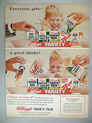 Kellogg's Cereal Variety Pack PRINT AD - 1956 ~~ Psychology Of Variety  • $9.99