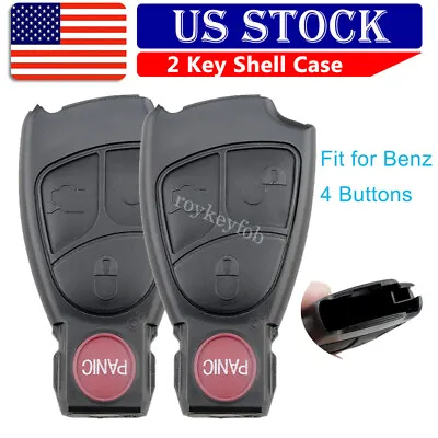 2 Key Fob Shell Case For 2003 2004 2005 Benz E500 1999 S420 S320 E300 3 Button • $11.99