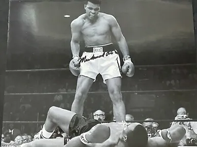 Signed Muhammad Ali Photo Over Sonny Liston 8x10 • $115