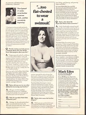 Vintage Advertising Print Ad Mark Eden Too Flat-chested To Wear A Swimsuit 1974 • $10.25